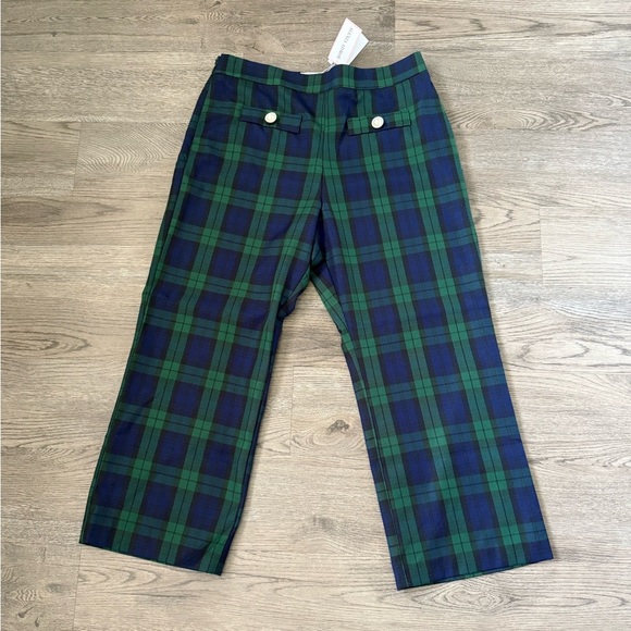 Alexia Admor Jayden Wide Leg Cropped Pants - Size 14 - Green Plaid -‎ NWT - Picture 3 of 12